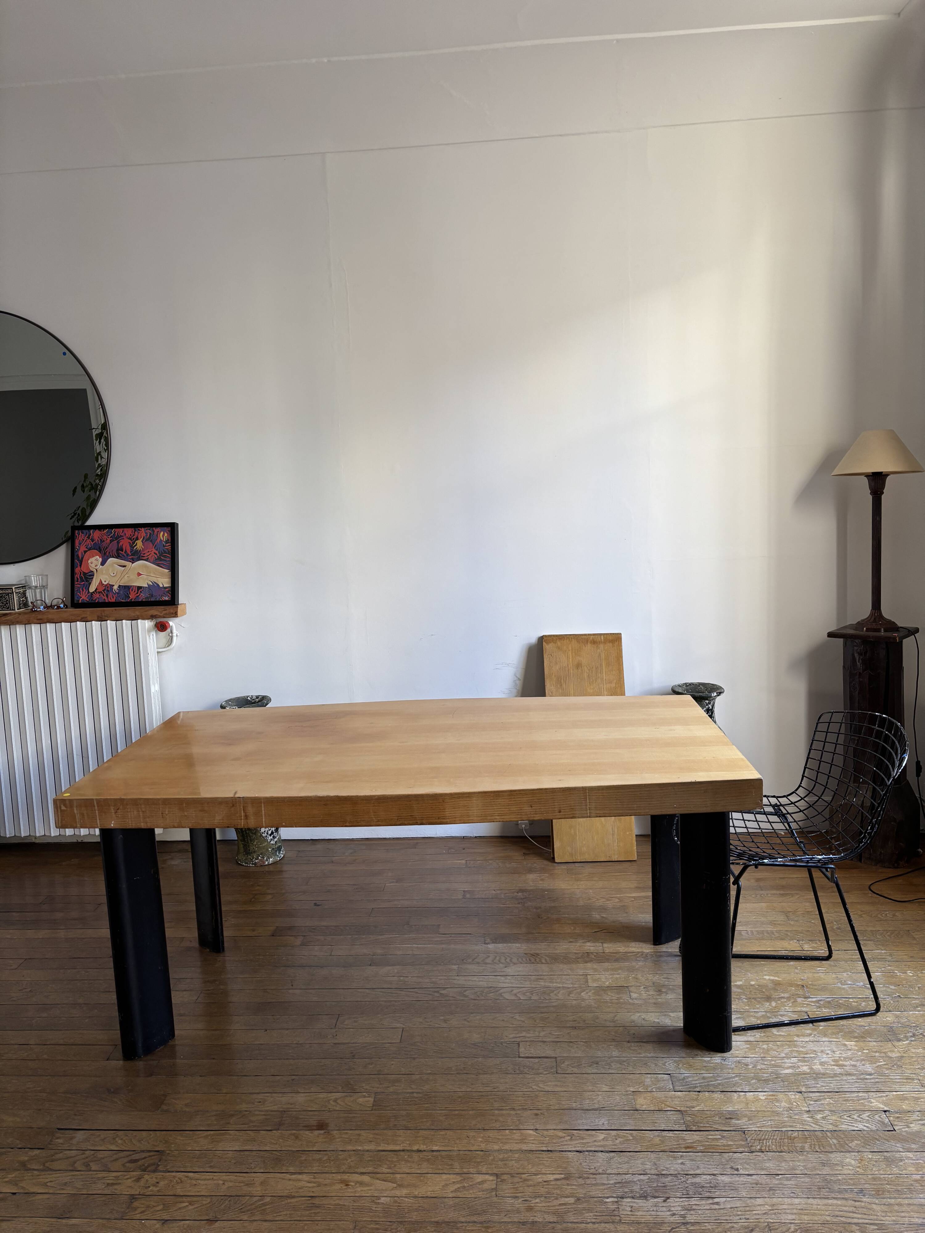 Table à manger esprit Charlotte Perriand (avec rallonges)