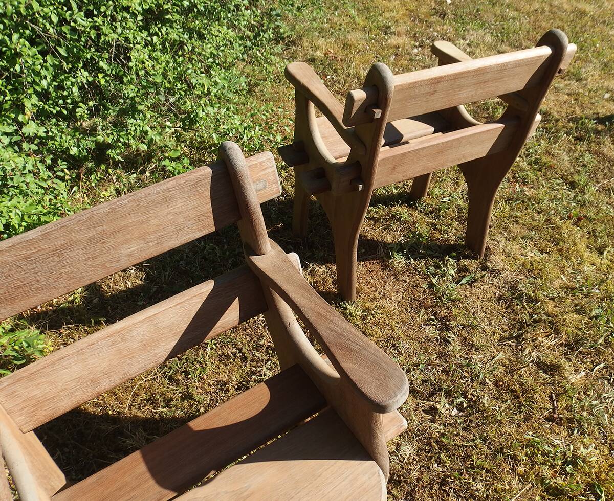 Pair of removable garden armchairs