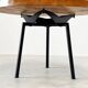 Industrial French round dining table with oak top