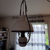19th century white opaline pendant light