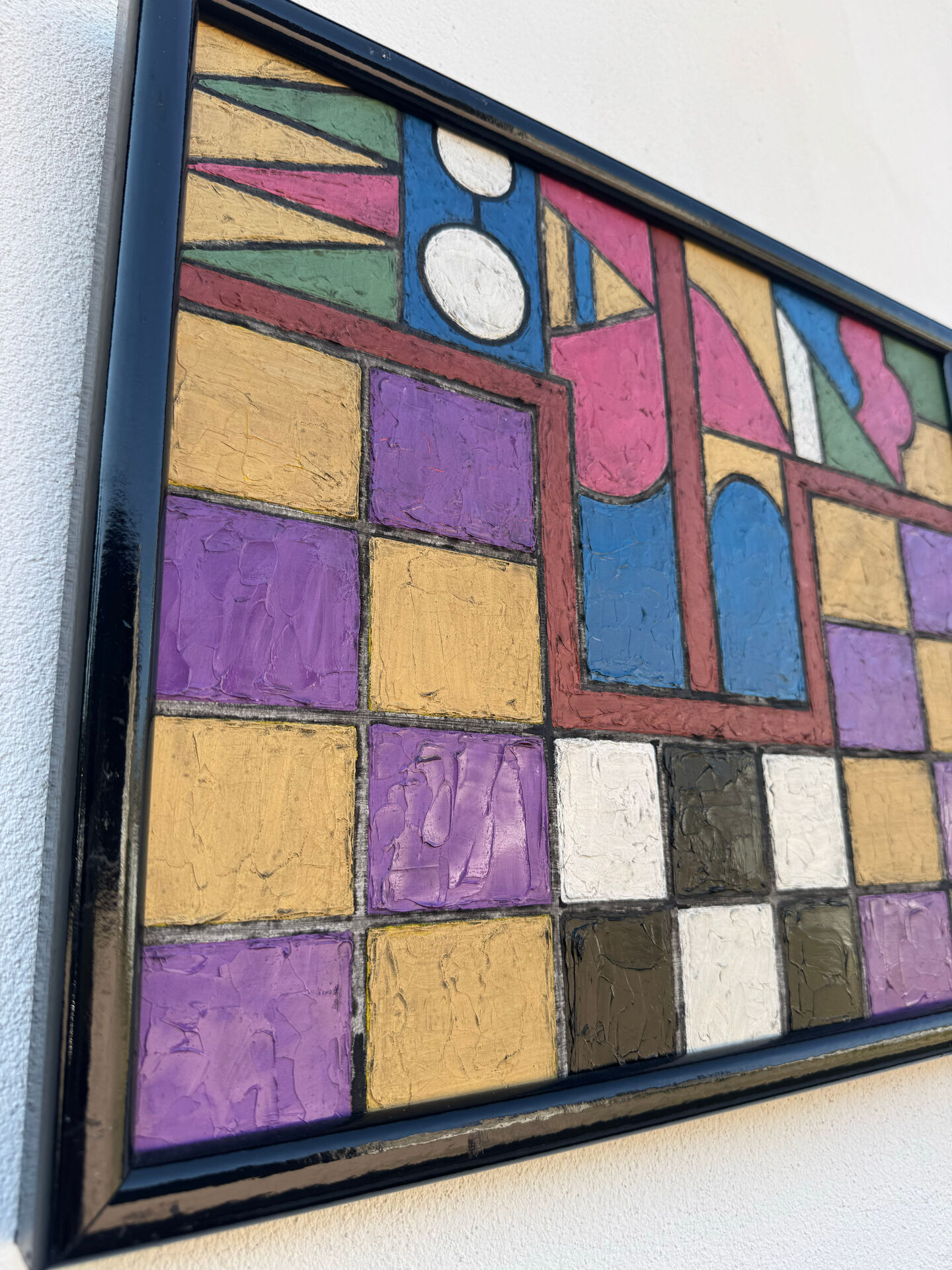 Tableau abstrait géométrique coloré