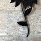 Black metal flower mirror 60s 30x51cm