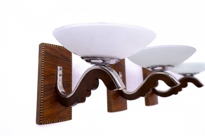 Art Deco wall lamps, Poland, circa 1930.