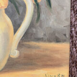 Bouquet of flowers including tulip and yellow pitcher