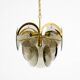 60s large brass ceiling chandelier with large round glass plates