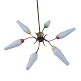 Vintage 6-arm pendant light from the 1960s