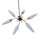 Vintage 6-arm pendant light from the 1960s