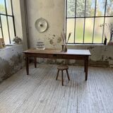 Pine and oak + walnut farmhouse table 1950