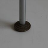 Postmodern round glass  and steel side table, 1980s.