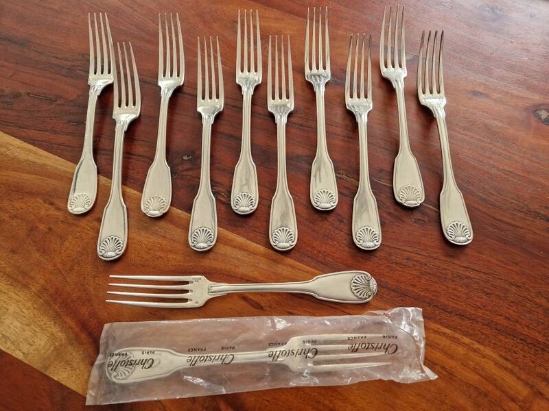 Christofle, Paris - Set of 12 table forks - Vendôme model