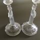Pair of glass figure candle holders