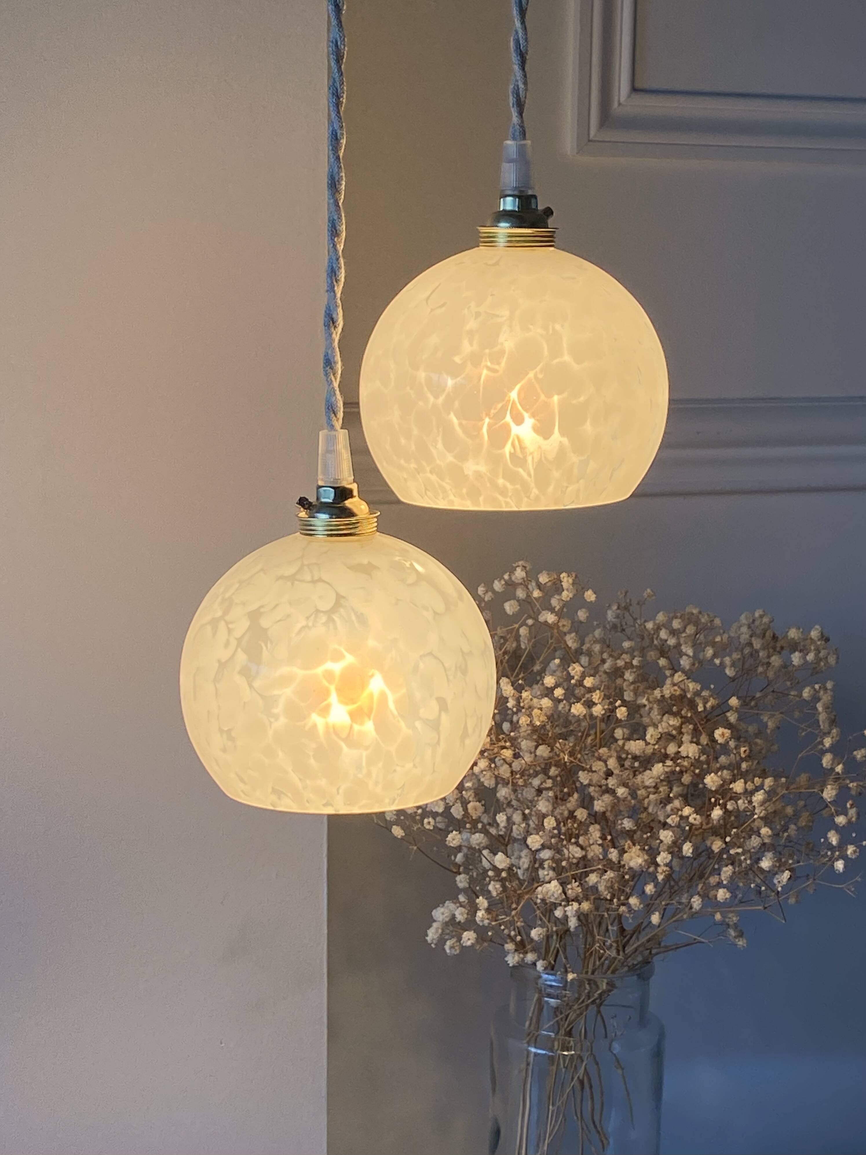 Clichy white glass cascade pendant light