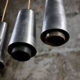 Trio of Raak steel pendant lights, 1960s