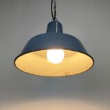 Industrial blue enamel pendant lamp, 1960s