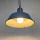 Industrial blue enamel pendant lamp, 1960s