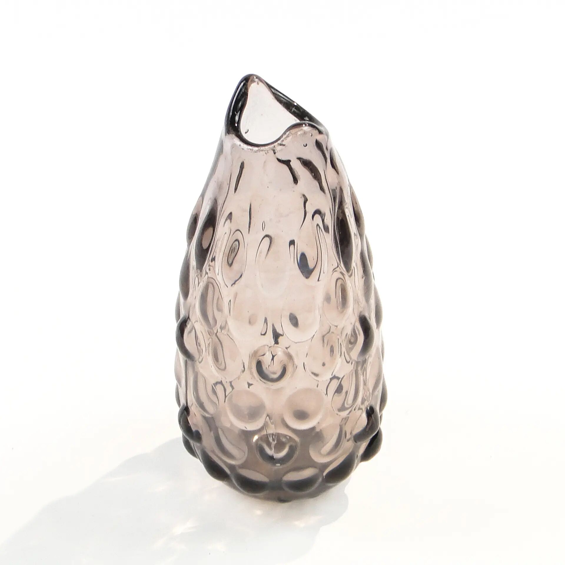 Fasolka vase, grey glass, designed by J. S. Drost, Ząbkowice, Poland, 1970s