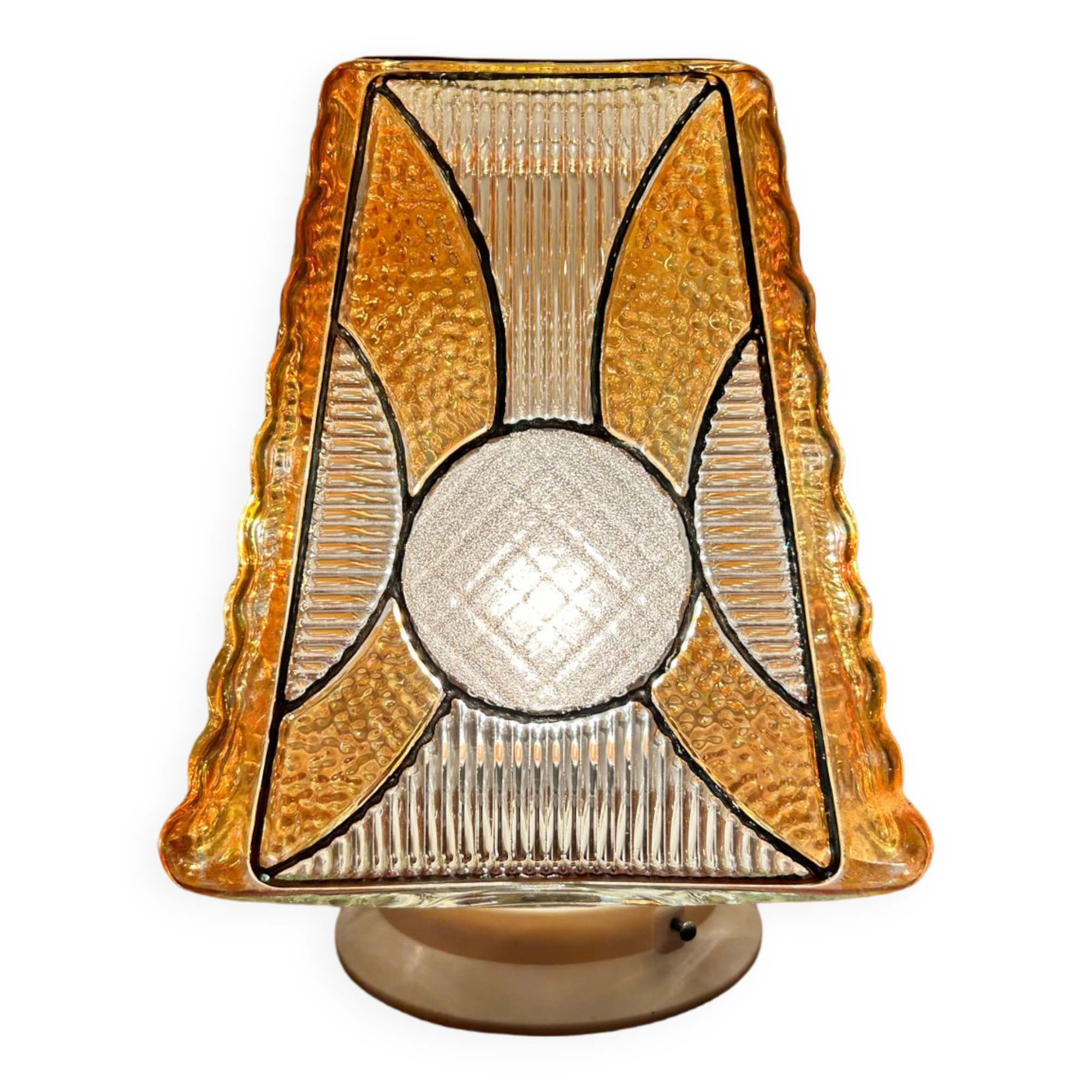 Globe glass chandelier or lamp 60s