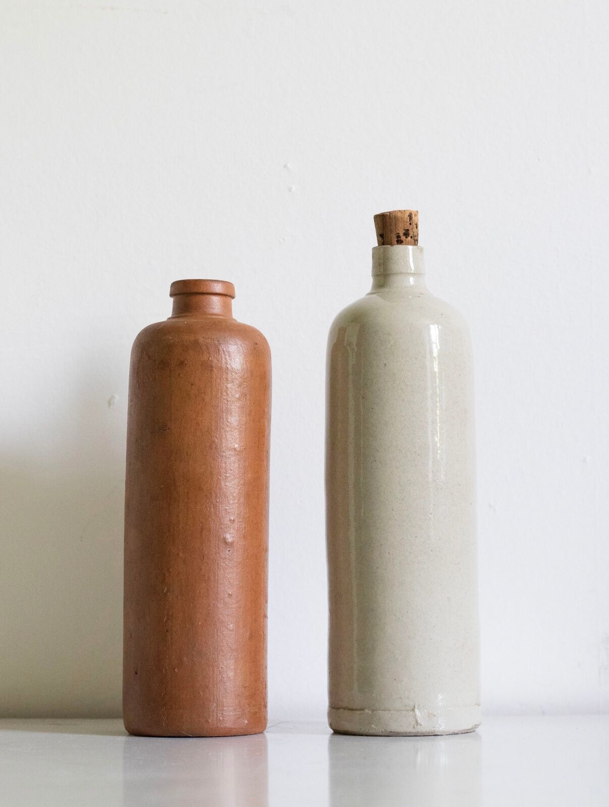Vintage brown stoneware bottle