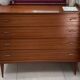 Commode vintage 4 tiroirs pieds compas simmob (années 1960/1970)
