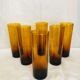 Orange glasses, amber glass long drink