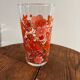 Superb vintage glass with orange floral print