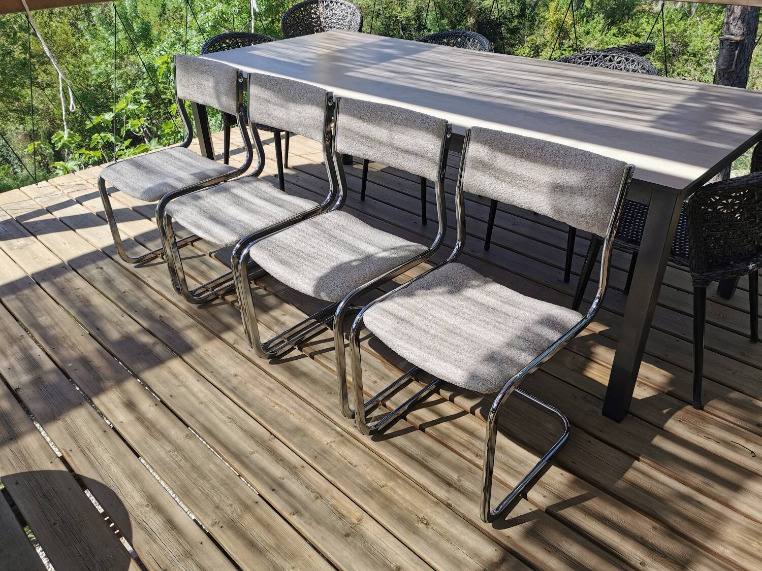 4 renovated vintage sled chairs