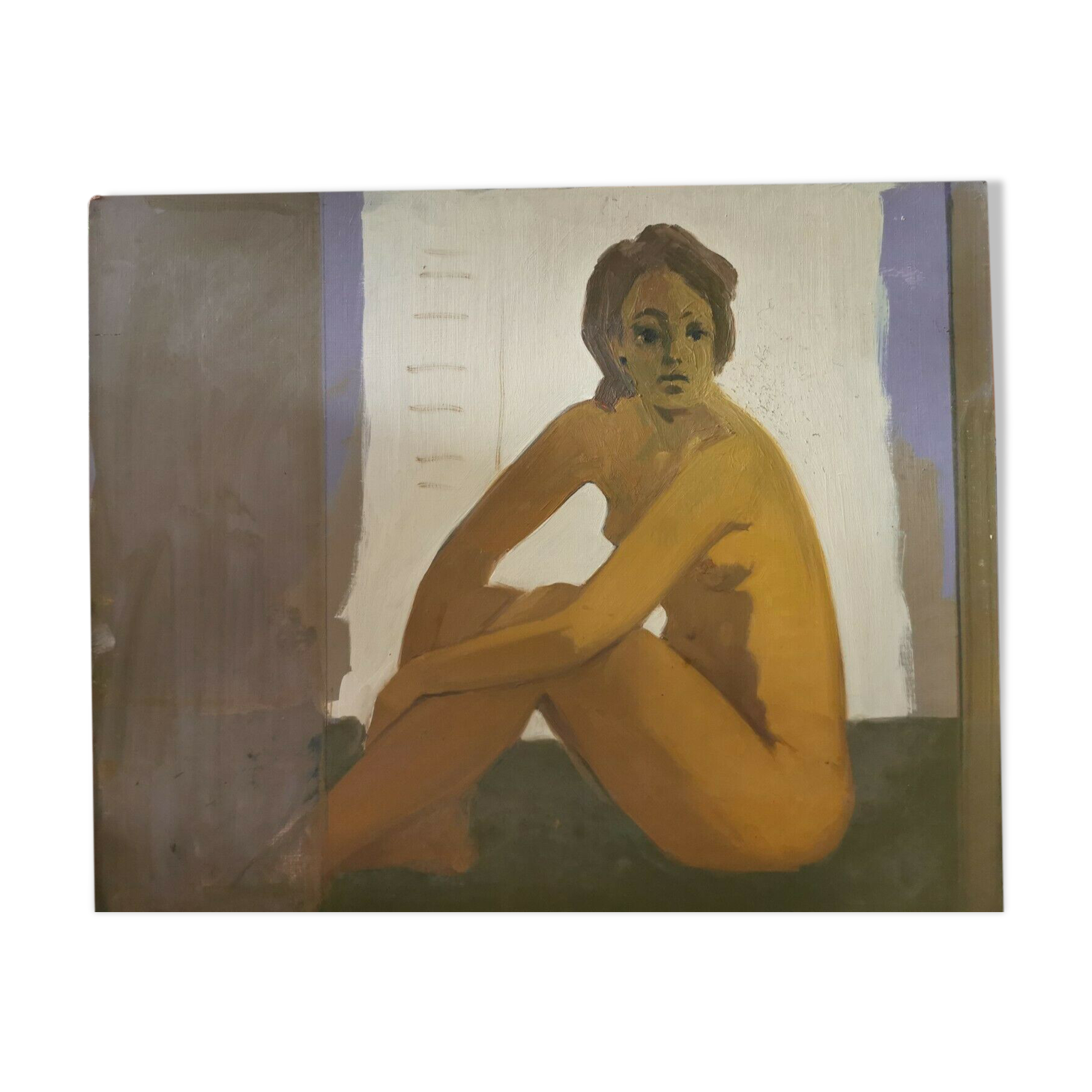 Oil On Female Nude Panel Of Chatelain Paul Selency