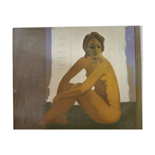 Oil On Female Nude Panel Of Chatelain Paul Selency Oil On Female Nude Panel Of Chatelain Paul Selency