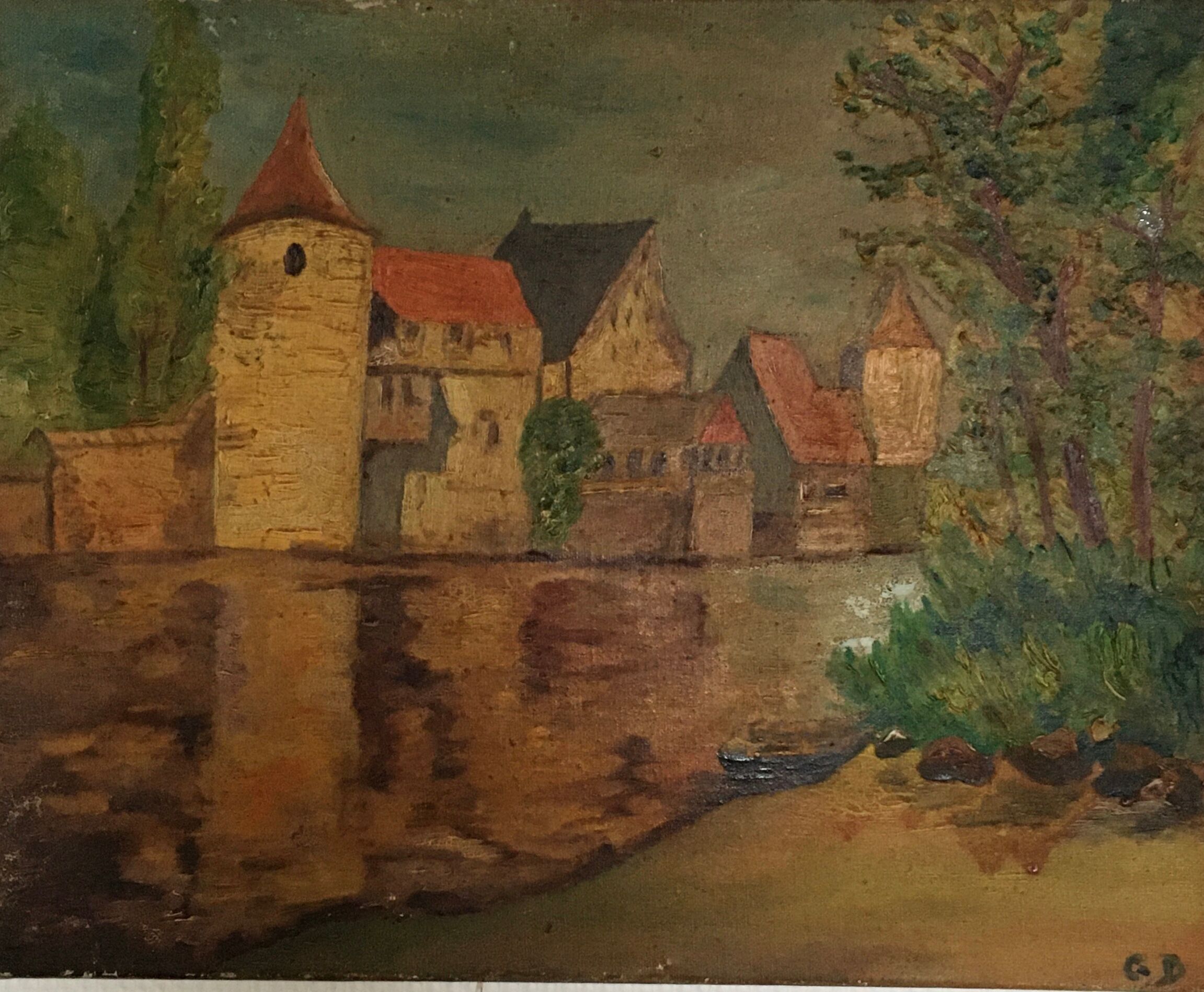 River painting in autumn