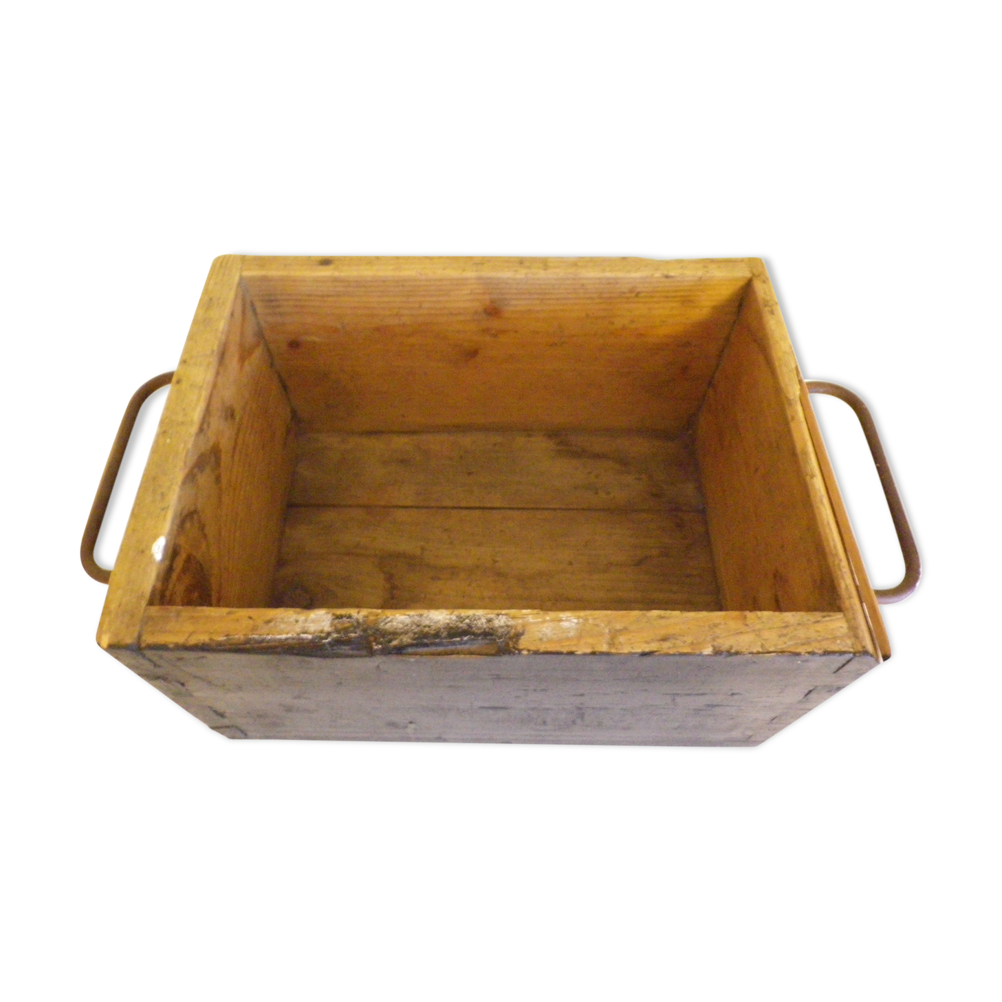 Box of old storage workshop Assembly dovetail 2 handles 1950s