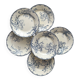 6 “Iris” Clairefontaine ironstone dessert plates