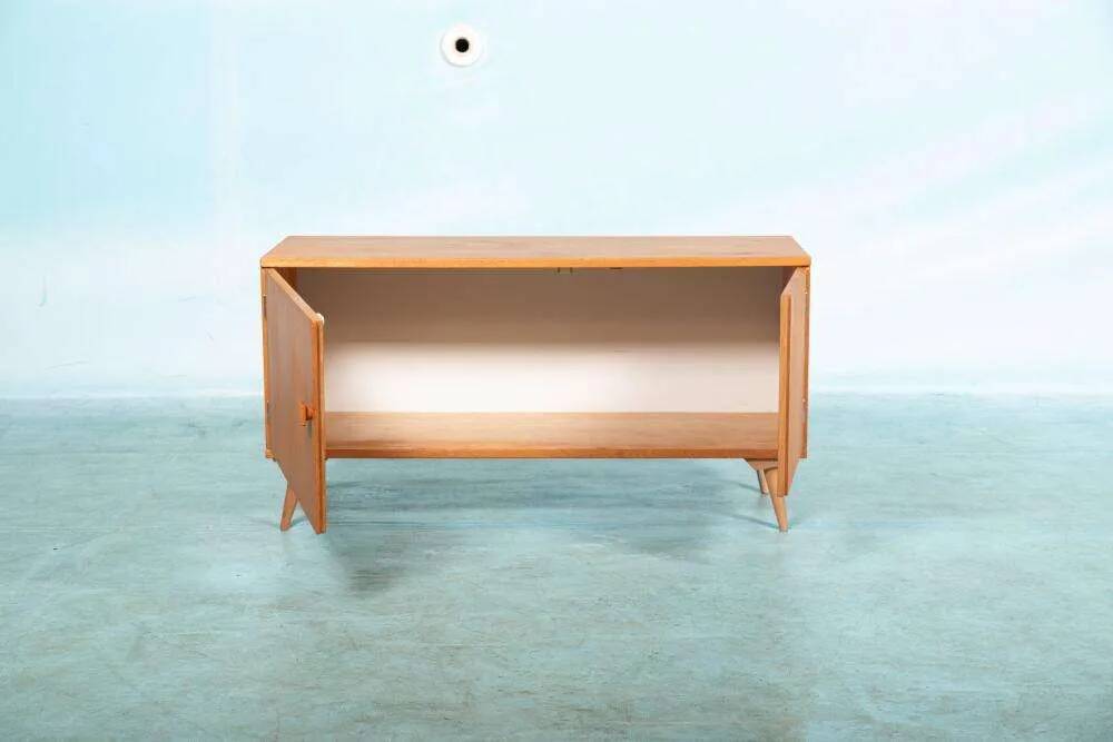 Vintage Scandinavian wall unit in oak veneer – 1960s