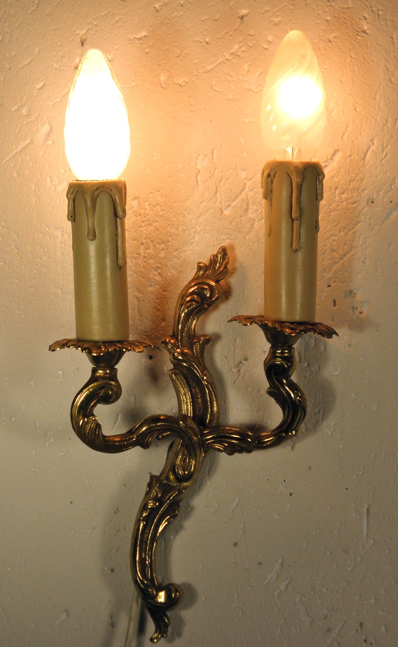 Pair of gilded bronze sconces