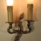 Pair of gilded bronze sconces