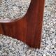 Designer coffee table by Hugues Poignant in rosewood and smoked glass from the 70s