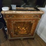 Support furniture in precious wood marquetry, richly decorated with floral marquetry.