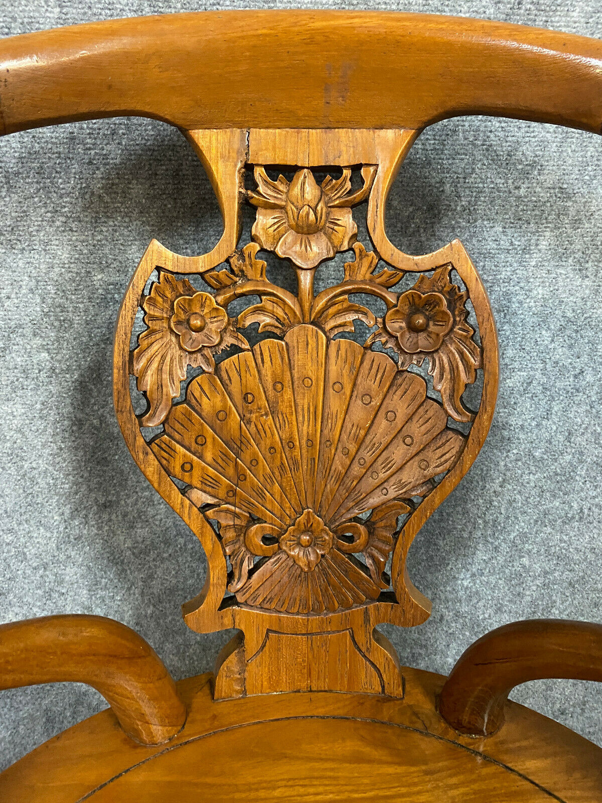 Pair of chinese chairs in exotic wooden barrel shape around 1900-1920