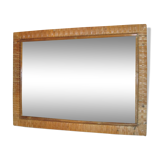 Rectangular mirror in vintage rattan 40x55cm