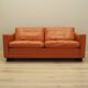 Orange leather sofa, Danish design, 1970s, production: Denmark