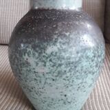Vintage turquoise vase signed