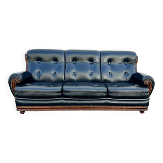 Black leather sofa