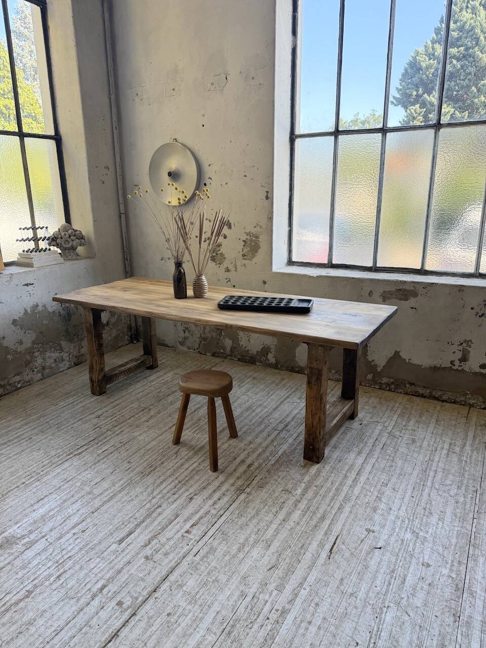 1950s pine farmhouse table 220cm
