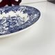 Set of 6 blue earthenware soup plates, floral and bird decoration, early