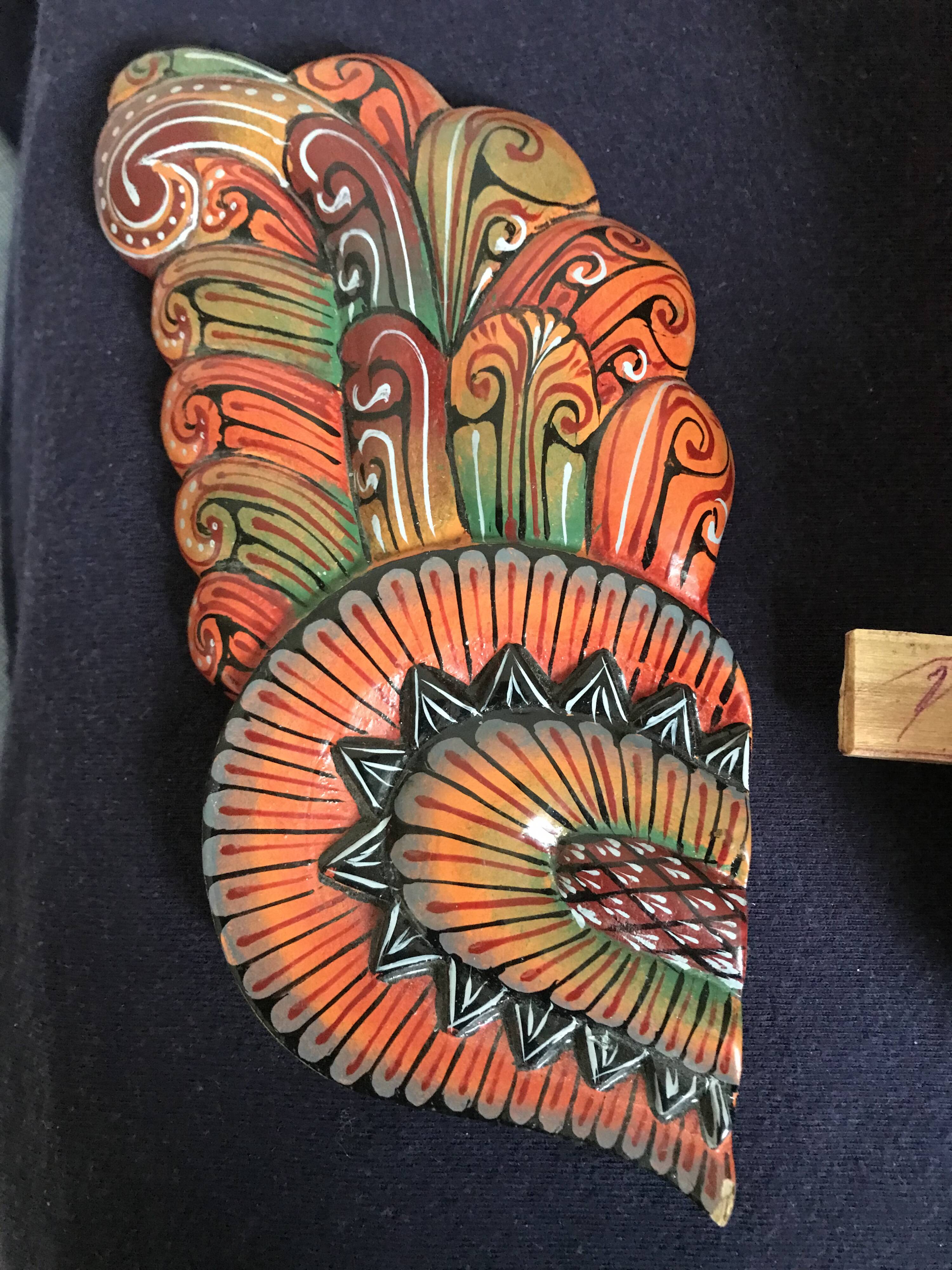 Wooden triptych mask