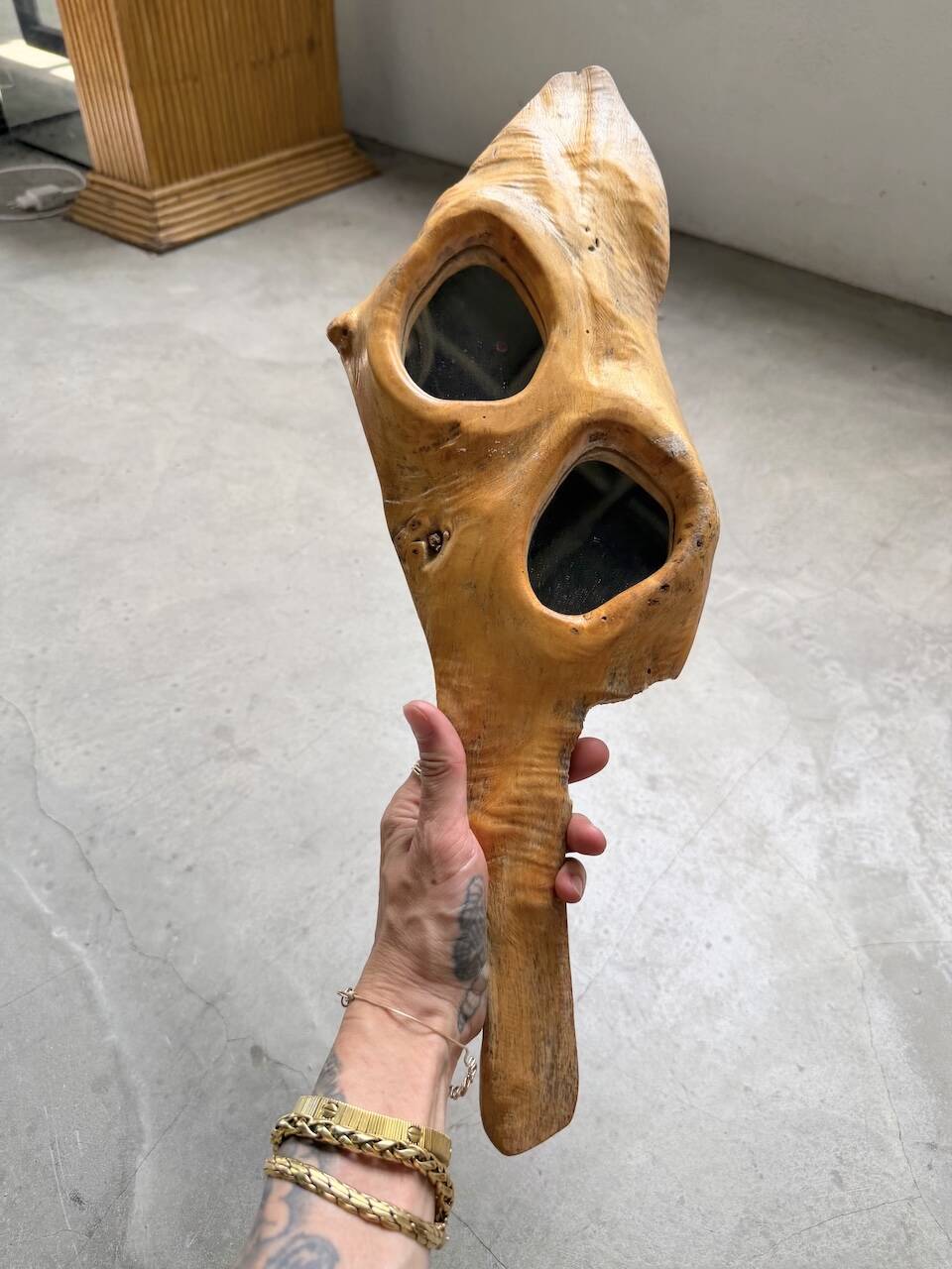 Set de 4 miroirs organiques brutalistes en bois années 50