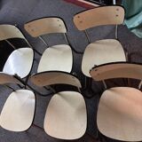 6 vintage design Formica and stainless steel chairs