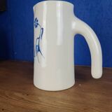 Modernist ceramic pitcher, signed polychrome decoration