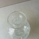 Ancienne carafe en cristal taillé, décor étoiles