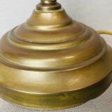 Lampe de table portugaise en verre tulipe verte des années 1930