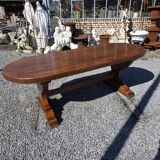 Solid oak farmhouse table, 220×90cm
